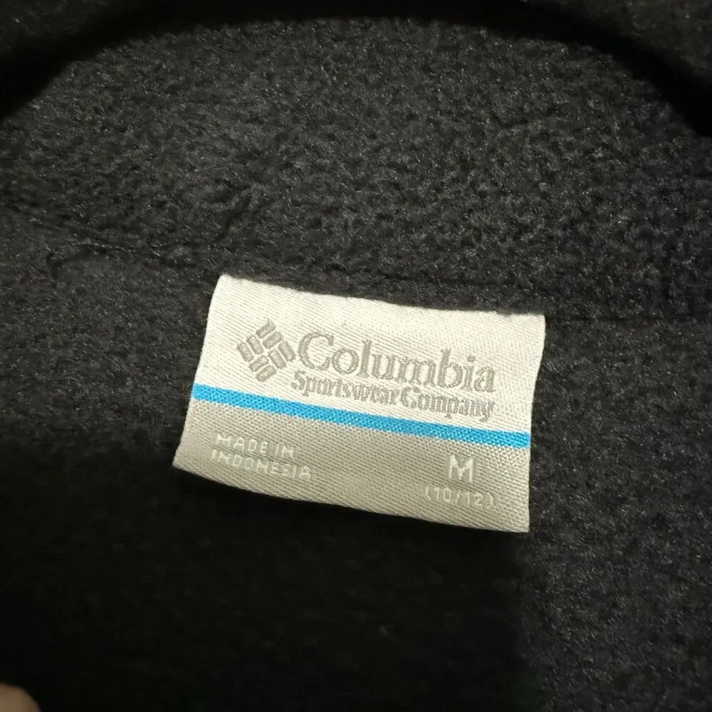 Kids Columbia Full Zip Fleece Jacket Winter Casual in Black Size Medium (10-12)
